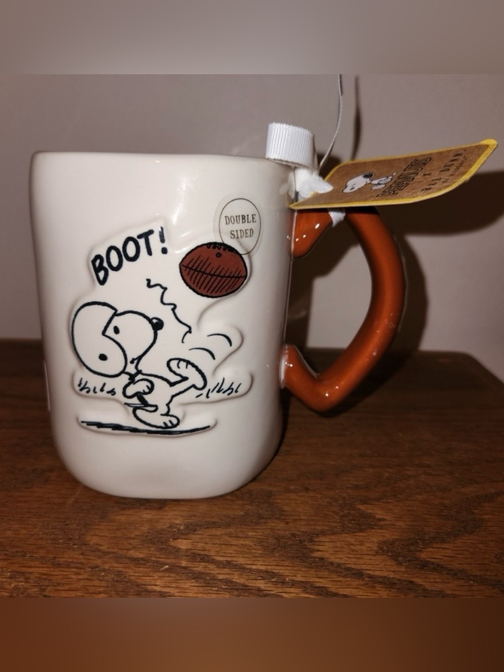 Rae Dunn x Peanuts Snoopy Football Season Double Sided Mug -